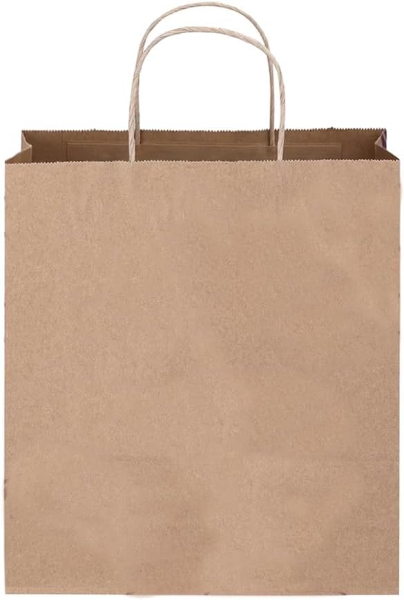 12 x 7 x 16 Inch Brown Kraft Paper Shopping Bags with Handles