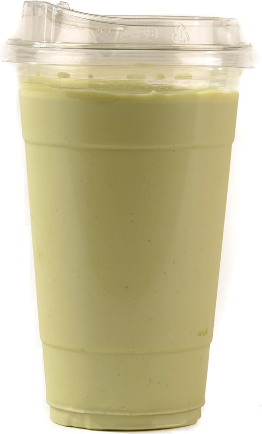16oz Clear PLA Ice Coffee Cups with Sip Through Lids