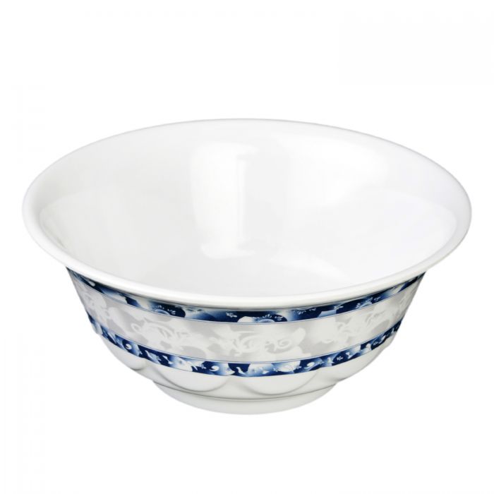 Thunder Group Scalloped Bowl 12/Pcs is perfect for serving miso soup, soba, ramen, kimchi and other Asian dishes. This stone-colored bowl with dragon pattern will bring an oriental flair to your food presentation. Manufactured from a durable plastic material this dinnerware is extremely popular for its nearly unbreakable structure. 