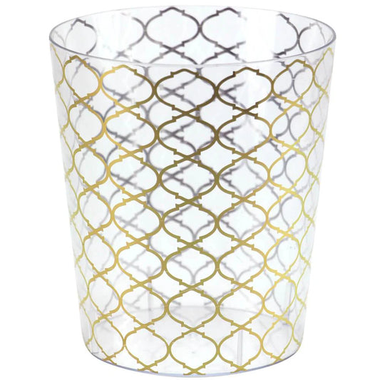 55oz Plastic Container with Gold Lattice – Elegant serving and storage bowl for salads, desserts, and sides. Perfect for weddings, parties, and catering. Durable, stylish, and ideal for upscale entertaining.