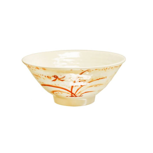 The Thunder Group Soup Bowl features a stone-colored design with elegant orchid accents, adding Asian flair to any table setting. Made from durable melamine, it’s BPA-free, break-resistant, shatter-resistant, lightweight, and stackable for easy storage. Dishwasher safe and NSF listed, this versatile bowl is perfect for serving soups, ramen, or side dishes at restaurants, catered events, or home use.