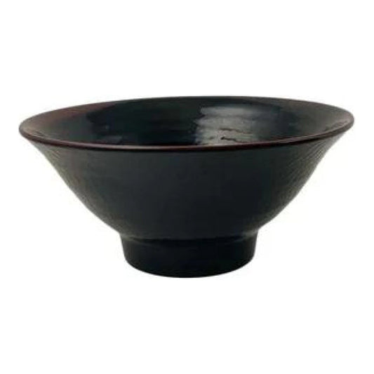 Thunder Group Soup Bowl 6/Pcs is made for soups, stews, and other liquids. This Asian soup bowl makes it ideal for use in any outdoor catering event, high volume restaurant, or food-serving facility. This 32 oz soup bowl is made of break-resistant heavyweight melamine that ensures long-lasting quality. It is stain-resistant and dishwasher safe. Tenmoku collection has a distinctive presentation. All Asian Tenmoku tableware has a deep black color that fades into a brown hue closer to its edges. 