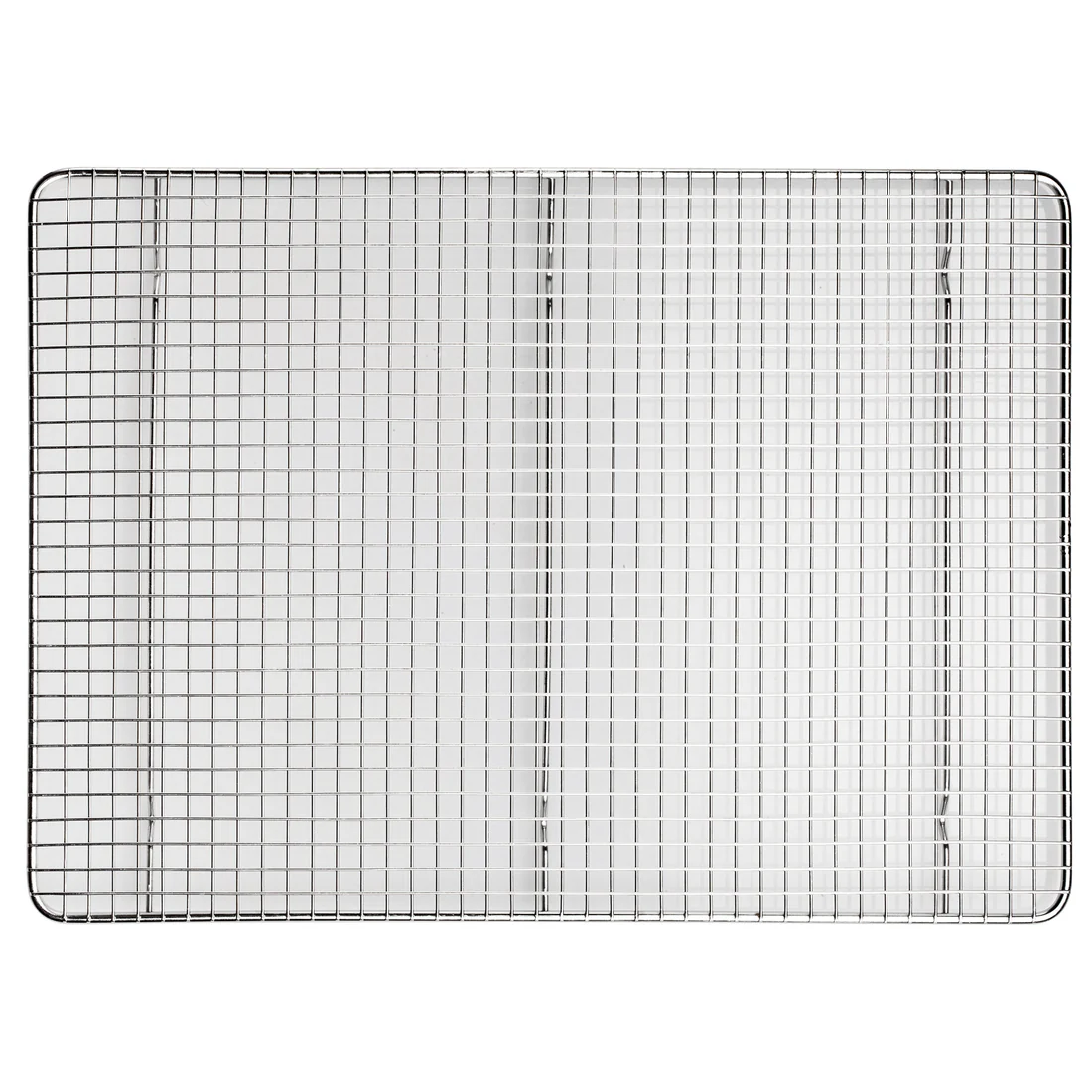 Wire Sheet Pan Grate 12/Pack thanks to its grid design and footed base, this sheet pan grate facilitates proper air circulation on all sides of your food, perfect for cooling pastries. This pan grate is made from high quality stainless steel wire for unbeatable durability and longevity. A must-have in restaurants, catering companies, and other food service facilities, this pan grate can also be used for dusting pastries and for draining excess oils and liquids.