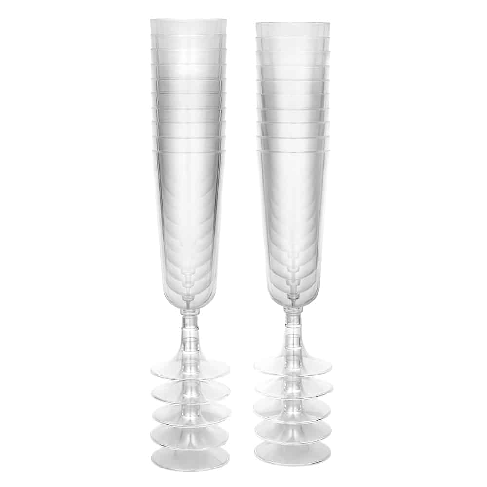 Elegant 5oz Disposable Champagne Flute – premium stemware for weddings, parties, and events. Perfect for serving champagne, prosecco, and sparkling cocktails in style.