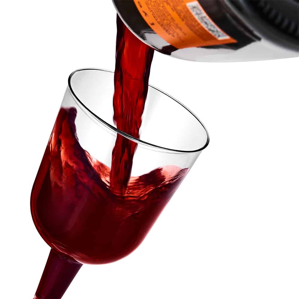 Elegant 5oz Tulip Wine Stemware for weddings, parties, and upscale events. Disposable yet stylish, these wine glasses enhance flavor and aroma, making them perfect for serving red, white, and rosé wines.