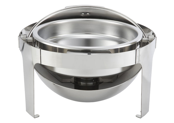 Winco 602 Madison 6 Quart Stainless Steel Roll-Top Round Chafer