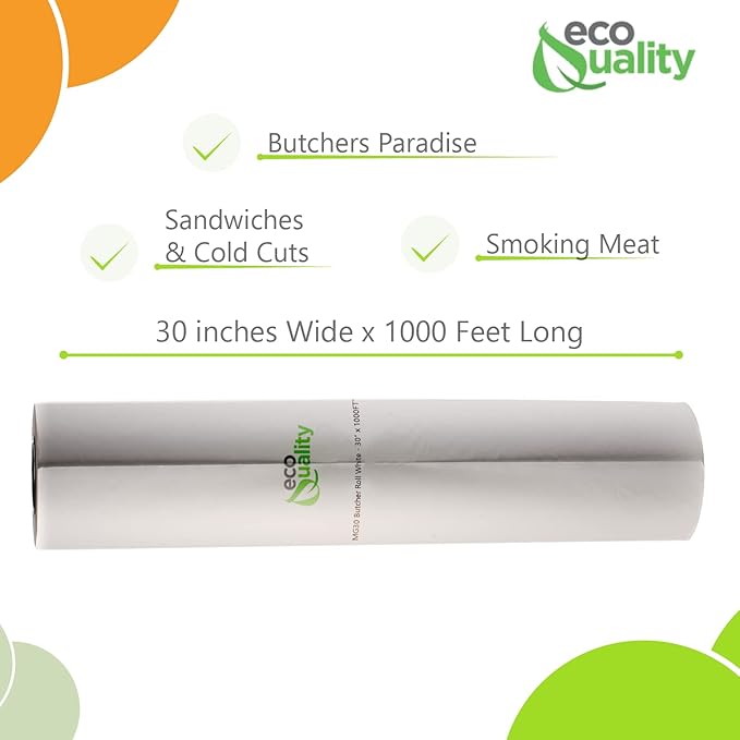 MG15 White Butcher Food Paper Roll 15 x 1000
