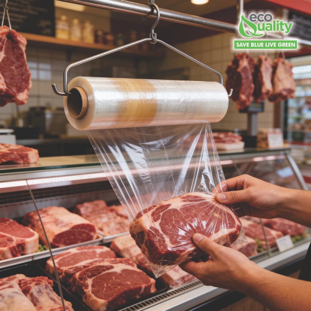 Bio Meat Film 4000 Feet - Commercial Food Grade Plastic Wrap Roll