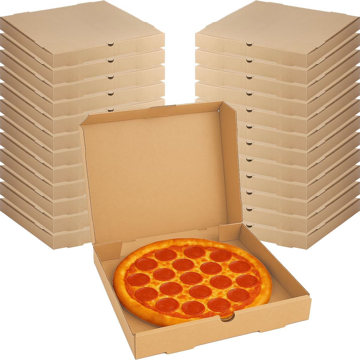 18 Inches Kraft Brown Corrugated Cardboard Takeout Pizza Boxes