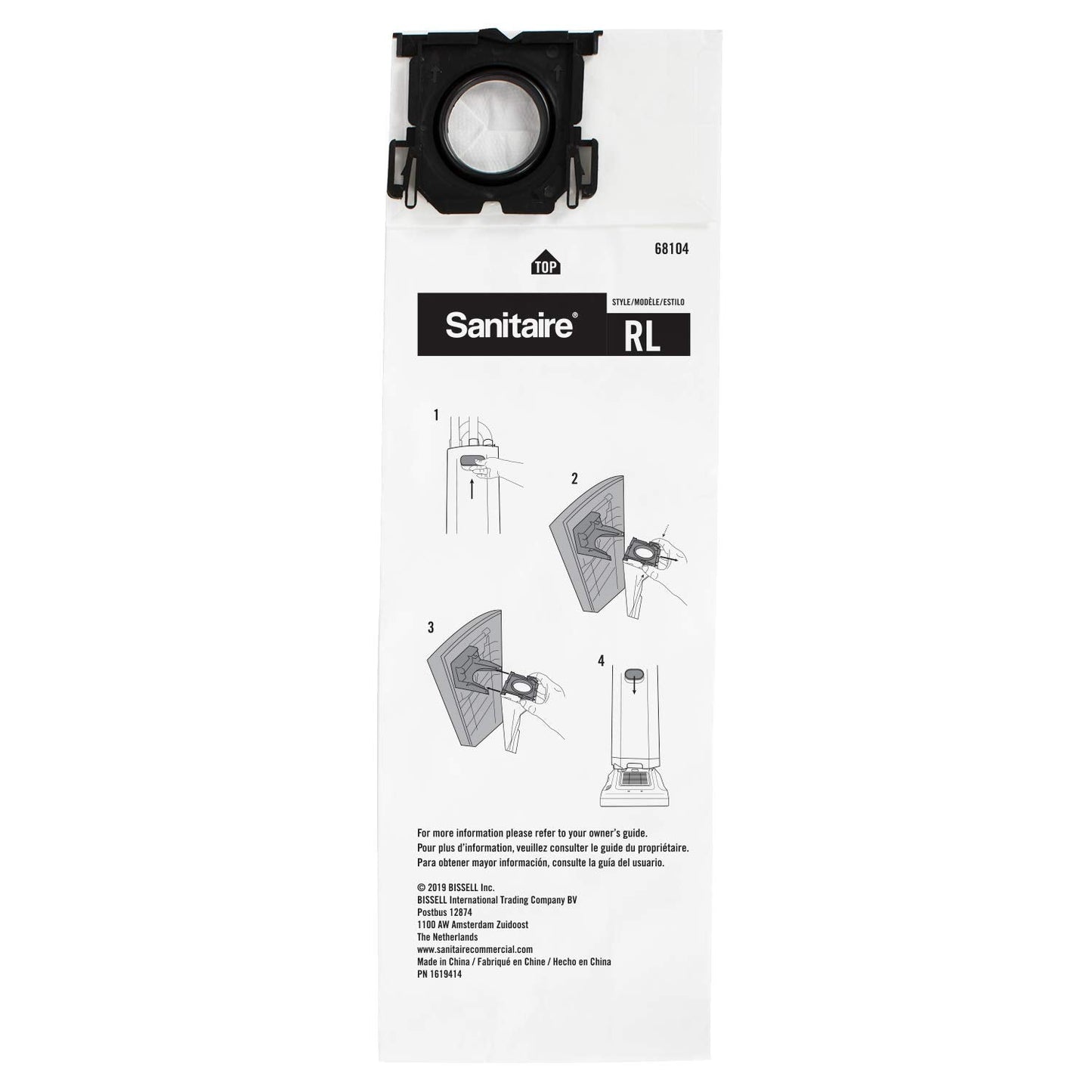 Sanitaire White RL Premium Paper Bags 68104 for EON Upright Vacuums