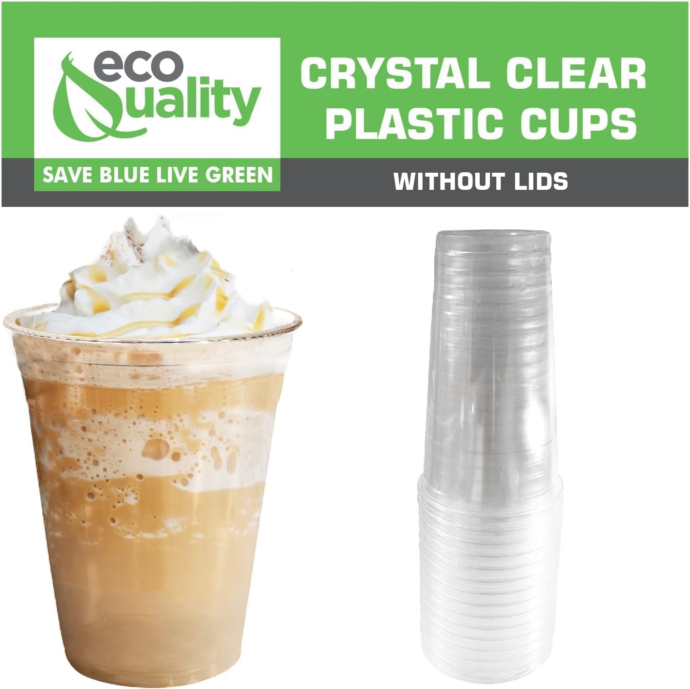 24oz Clear PLA Iced Coffee & Smoothies Cold Cups