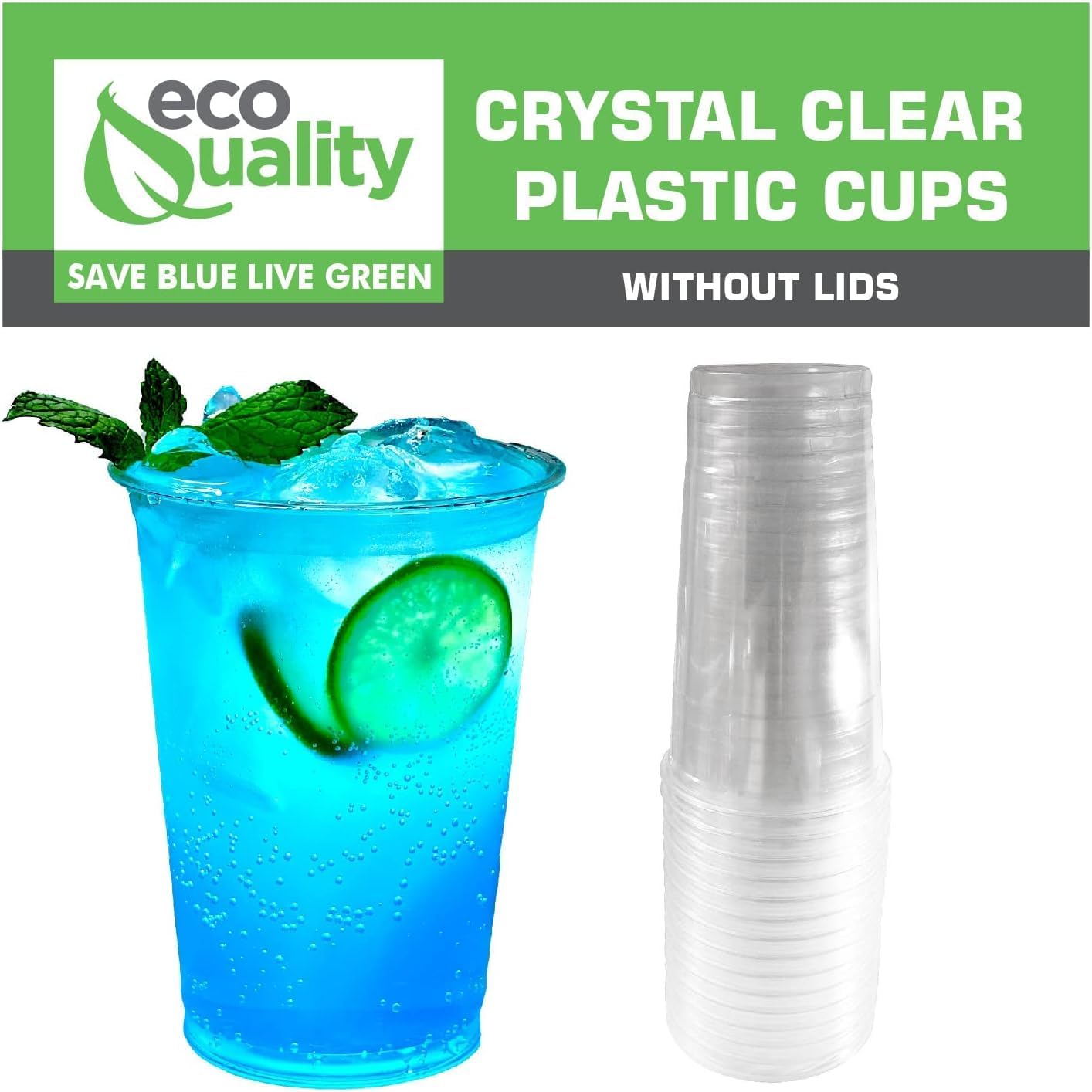 16oz Clear PLA Iced Coffee & Smoothies Cold Cups
