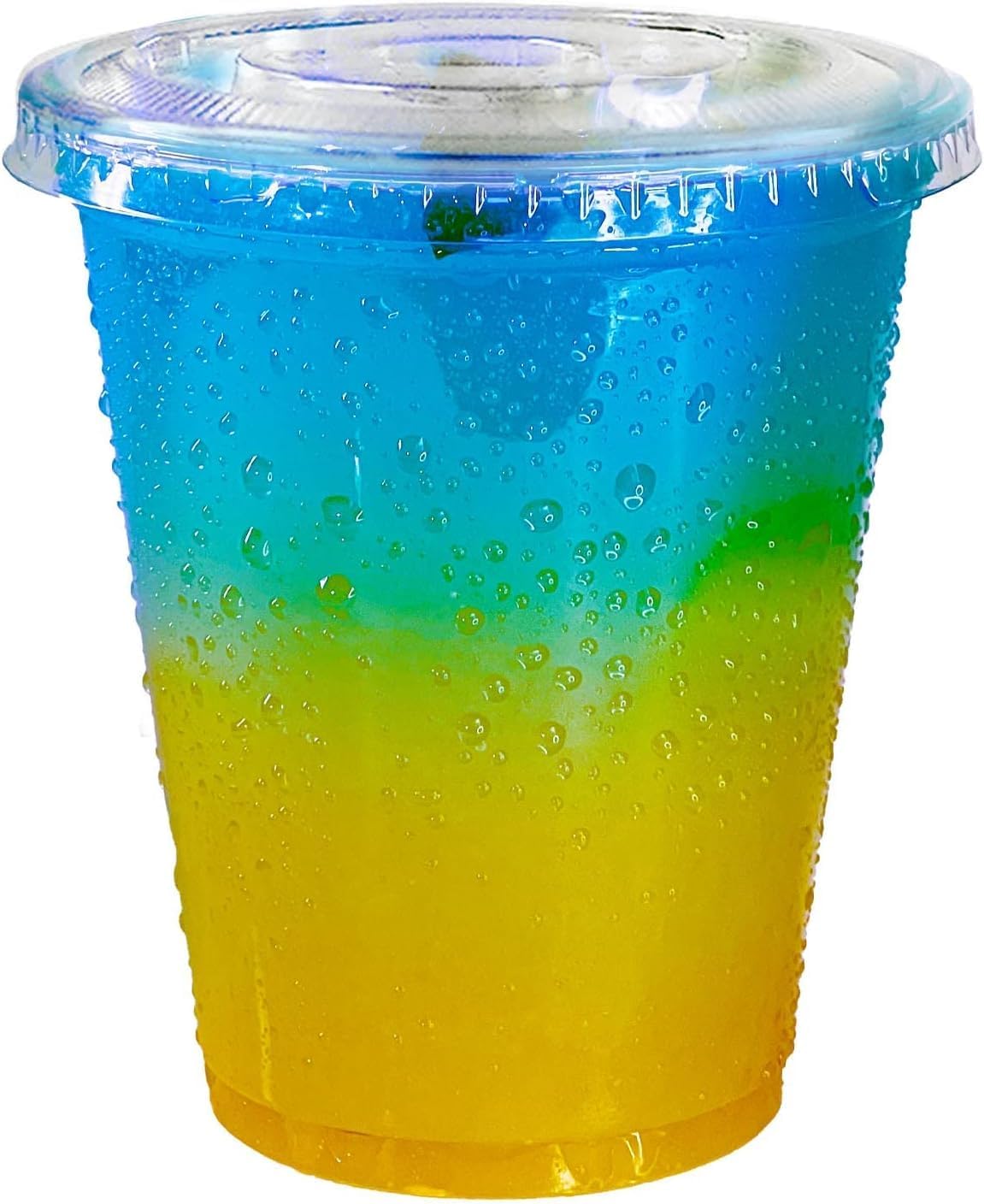 12oz Clear PLA Coffee Smoothies Cups with Flat Lids