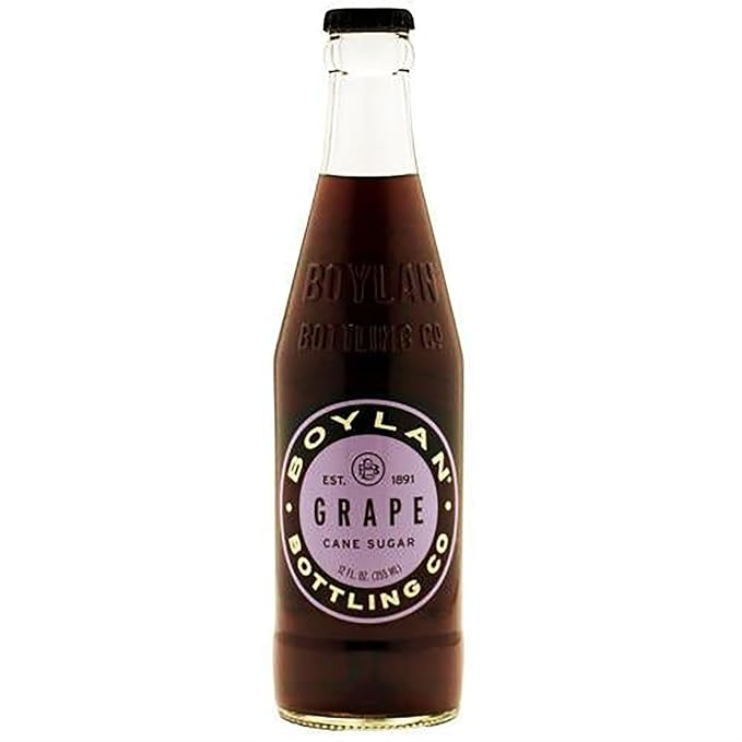 12oz Boylan Grape Soda Refreshing Sparkling Drink 24 Count