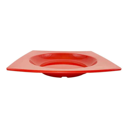 Thunder Group Pasta Bowl 12/Pcs will be suitable for both casual and formal food-serving establishments. This 22 Oz pasta bowl works with any dinner table settings and interior designs from Italian to Asian style. It is suitable for anything and everything - pasta, salad, soup or main dishes. Perfect for hot, steaming bowls of pasta or even cream-soup. The 10 1/2-inch square melamine pasta bowl comes in bright red color as a distinctive feature of the Classic Pure Red Western collection.
