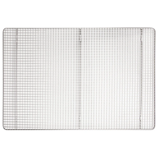 Wire Sheet Pan Grate 12/Pack thanks to its grid design and footed base, this sheet pan grate facilitates proper air circulation on all sides of your food, perfect for cooling pastries. This pan grate is made from high quality stainless steel wire for unbeatable durability and longevity. A must-have in restaurants, catering companies, and other food service facilities, this pan grate can also be used for dusting pastries and for draining excess oils and liquids.
