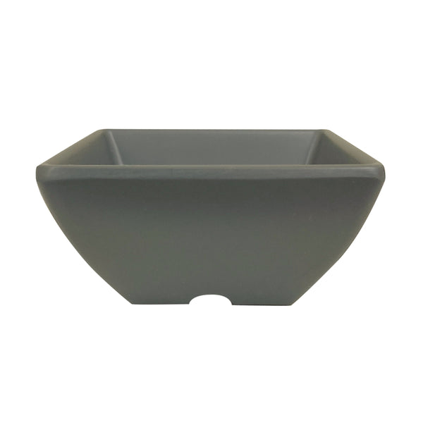 Thunder Group Square Bowl 12/Pcs is a perfect dinnerware for presenting your sources, dips, salsa, or even fruits. This bowl looks like ceramics but is much more lightweight and durable. It is an excellent choice for inside or outside dining spots. This square melamine bowl comes in an elegant stone blue grey as a distinctive feature of the Classic Stone Grey Western collection. All Classic Stone Grey tableware will equally suit big restaurants and small sushi bars, crowded catered events and buffets. 
