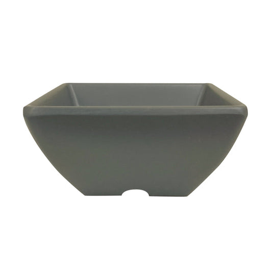 Thunder Group Square Bowl 12/Pcs is a perfect dinnerware for presenting your sources, dips, salsa, or even fruits. This bowl looks like ceramics but is much more lightweight and durable. It is an excellent choice for inside or outside dining spots. This square melamine bowl comes in an elegant stone blue grey as a distinctive feature of the Classic Stone Grey Western collection. All Classic Stone Grey tableware will equally suit big restaurants and small sushi bars, crowded catered events and buffets. 