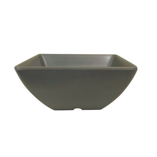 Thunder Group Square Bowl 12/Pcs is a perfect dinnerware for presenting your sources, dips, salsa, or even fruits. This bowl looks like ceramics but is much more lightweight and durable. It is an excellent choice for inside or outside dining spots. This square melamine bowl comes in an elegant stone blue grey as a distinctive feature of the Classic Stone Grey Western collection. All Classic Stone Grey tableware will equally suit big restaurants and small sushi bars, crowded catered events and buffets. 
