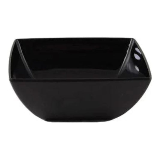 Thunder Group Square Bowl 12/Pcs is a perfect dinnerware for presenting your salads, soups, or even fruits. This bowl looks like ceramics but is much more lightweight and durable. It is an excellent choice for inside or outside dining spots. This square melamine bowl comes in deep black color as a distinctive feature of the Classic Black Western collection. All Classic Black tableware will equally suit big restaurants and small sushi bars, crowded catered events and buffets. 