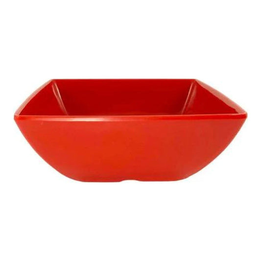 Thunder Group Square Bowl 12/Pcs is a perfect dinnerware for presenting your salads, soups, or even fruits. This bowl looks like ceramics but is much more lightweight and durable. It is an excellent choice for inside or outside dining spots. This square melamine bowl comes in bright red color as a distinctive feature of the Classic Pure Red Western collection. All Classic Pure Red tableware will equally suit big restaurants and small sushi bars, crowded catered events and buffets. 