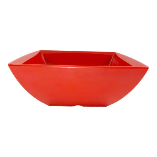 Thunder Group Square Bowl 12/Pcs is a perfect dinnerware for presenting your salads, soups, or even fruits. This bowl looks like ceramics but is much more lightweight and durable. It is an excellent choice for inside or outside dining spots. This square melamine bowl comes in bright red color as a distinctive feature of the Classic Pure Red Western collection. All Classic Pure Red tableware will equally suit big restaurants and small sushi bars, crowded catered events and buffets. 