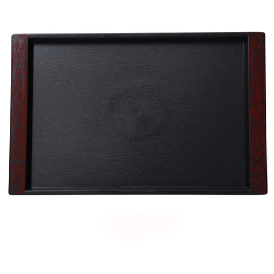 Yanco Serving Tray With Color Handle FT-48 feature a durable plastic construction with a non-slip surface, ensuring secure transport of food and beverages. Designed for heavy use, they are perfect for restaurants, cafeterias, catered events, or home dining. The black and red color combination adds a modern touch, while the rectangular shape provides ample space for serving meals, drinks, or appetizers. Lightweight and easy to handle, these trays are ideal for fast-paced environments and frequent use.