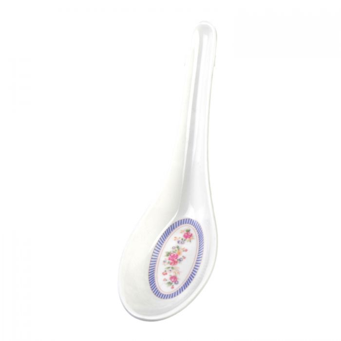 Rose patterned melamine wonton soup spoon BPA free dishwasher safe utensil