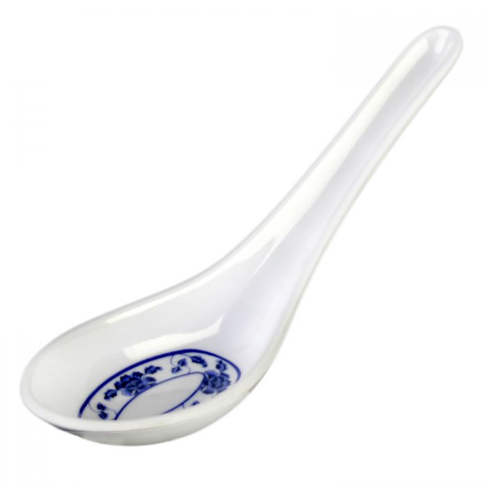 Lotus patterned melamine wonton soup spoon BPA free dishwasher safe utensil