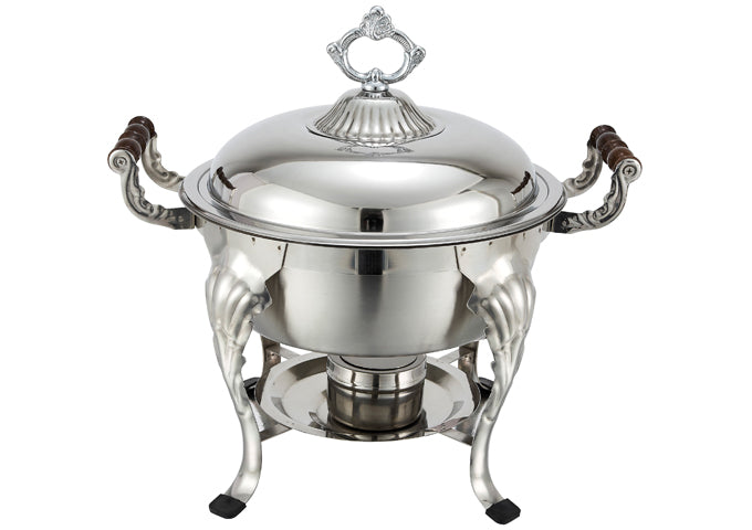 Winco 708 Crown 6 Quart Stainless Steel Round Chafer