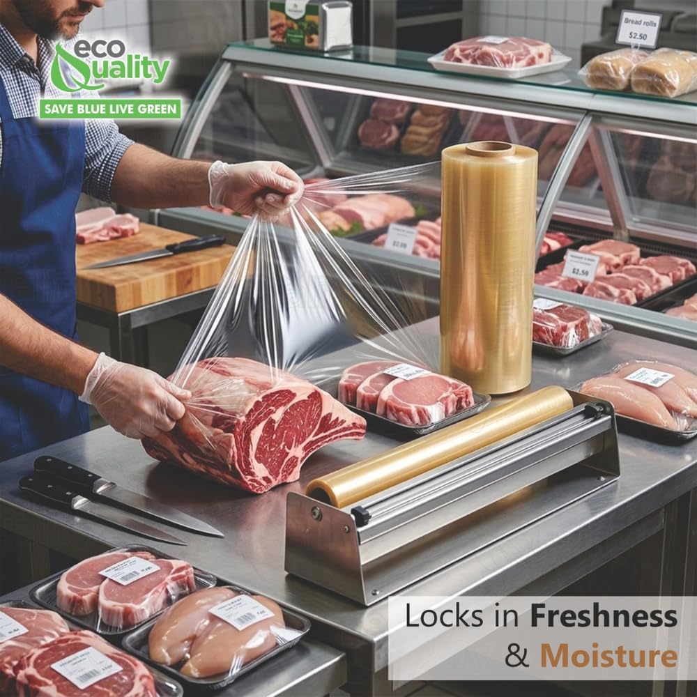 Bio Meat Film 4000 Feet - Commercial Food Grade Plastic Wrap Roll