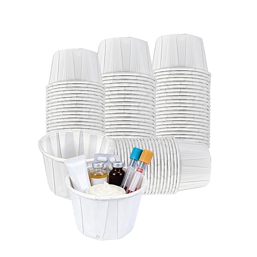 Disposable White Paper Medicine Cup with Rolled Rim