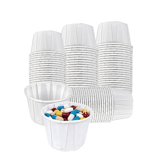 Disposable White Paper Medicine Cup with Rolled Rim