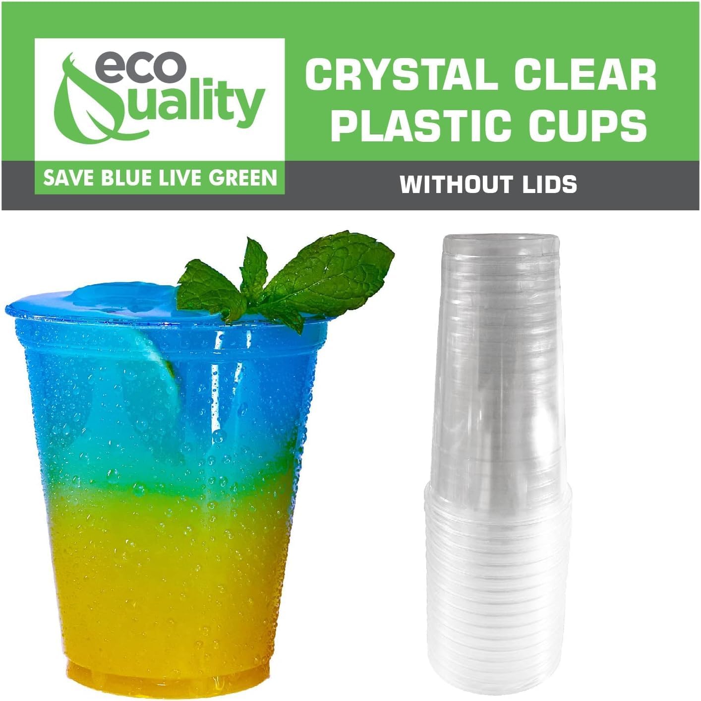 12oz Clear PLA Iced Coffee Smoothies No Lids Cups