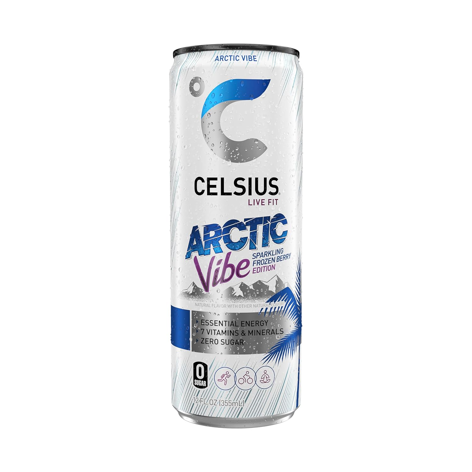 12oz Celsius Original Arctic Vibe Sparkling Frozen Berry Energy Drink