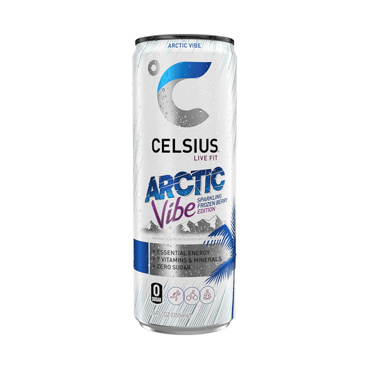 12oz Celsius Original Arctic Vibe Sparkling Frozen Berry Energy Drink