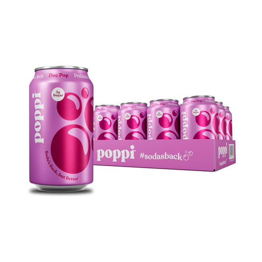 12oz Poppi Doc Pop Prebiotic Sparkling Low Sugar Soda Drink