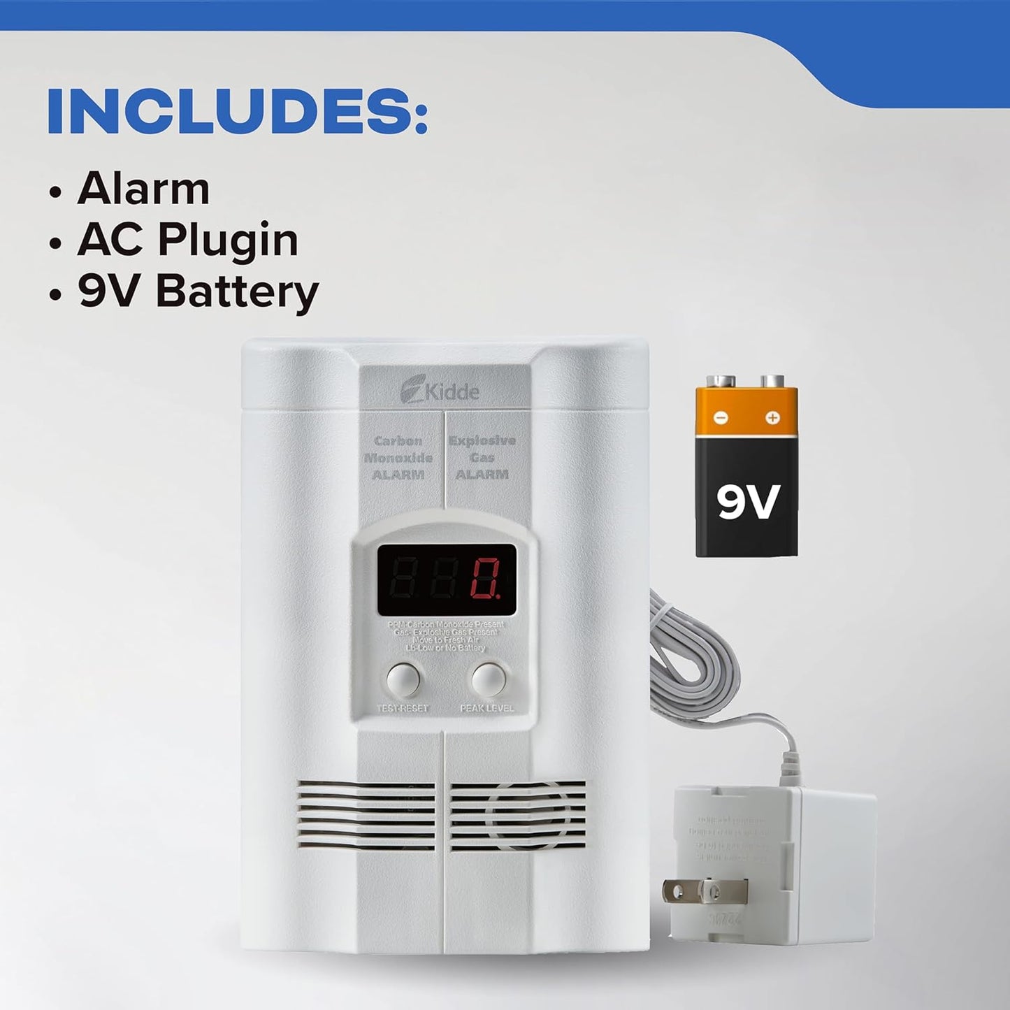Kidde Carbon Monoxide and Explosive Gas Alarm with Digital Plug-In