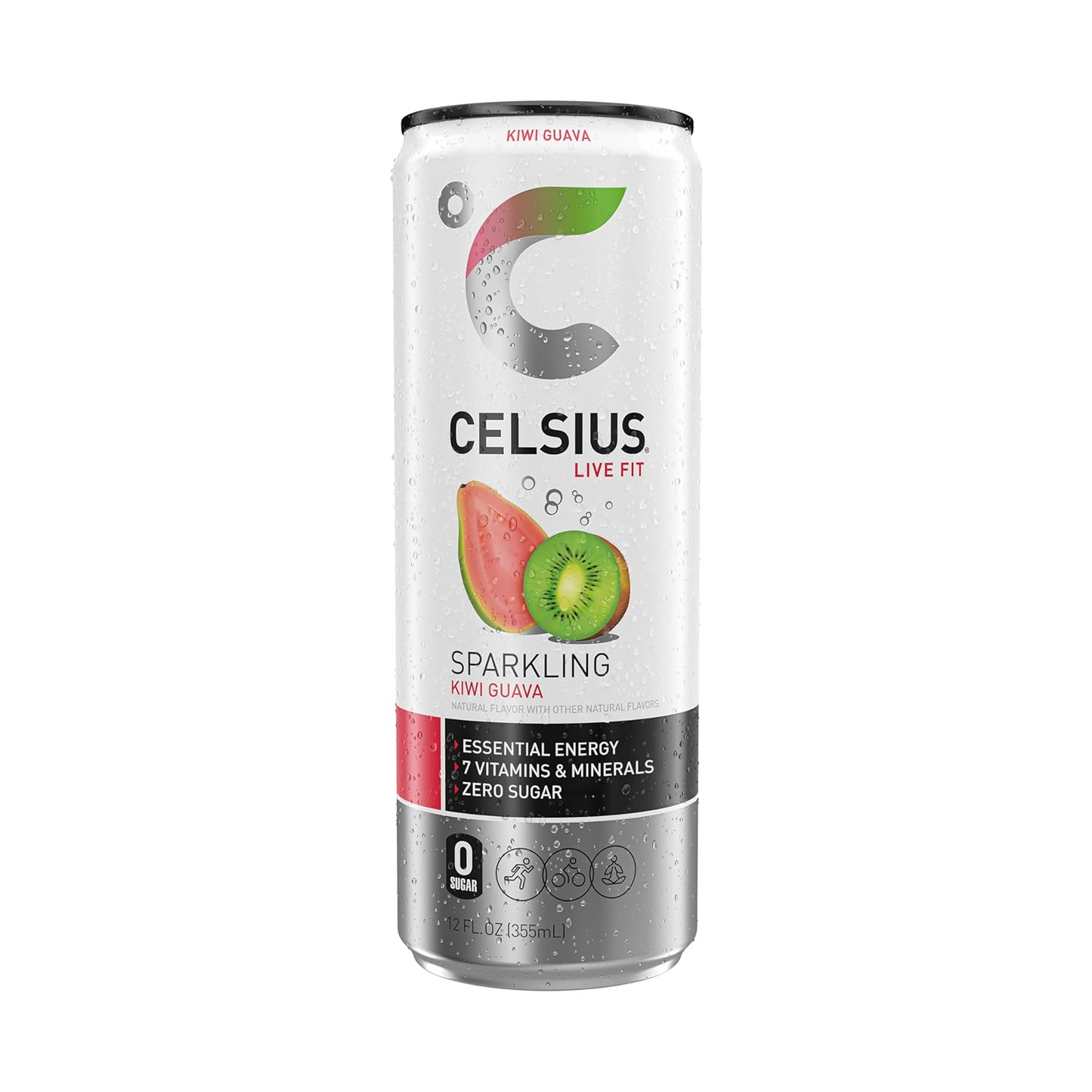 Celsius Original Sparkling Kiwi Guava Energy Drink 12oz Cans Pack of 12