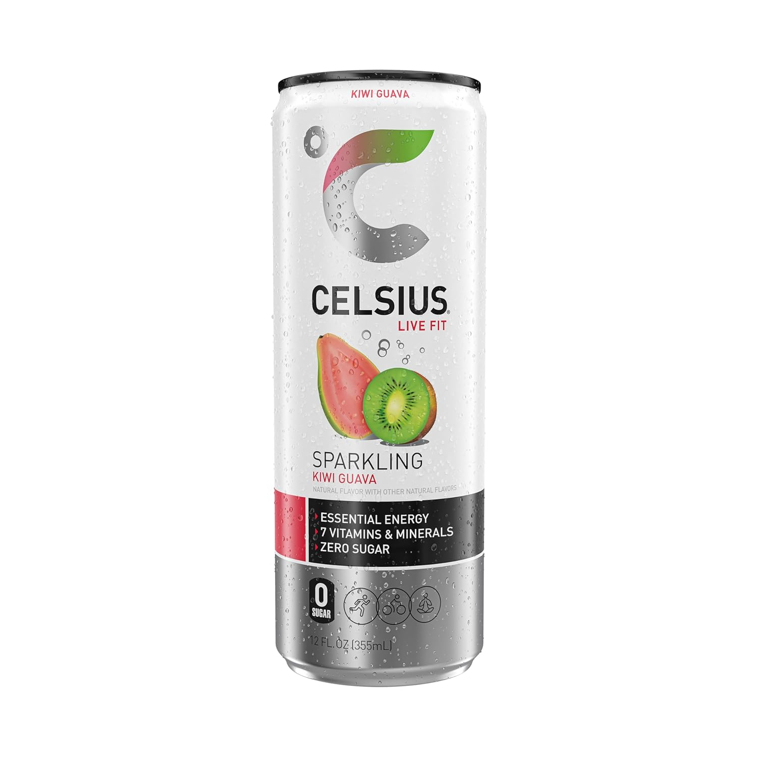 Celsius Original Sparkling Kiwi Guava Energy Drink 12oz Cans Pack of 12