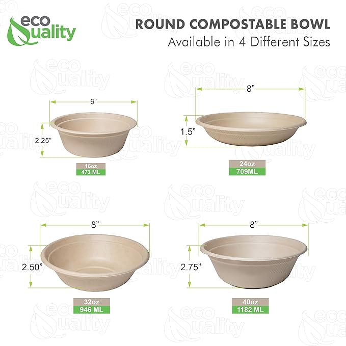 Compostable Round Sugarcane Container Bowl