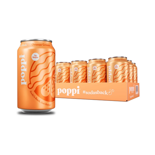 12oz Poppi Orange Cream Prebiotic Sparkling Low Sugar Soda Drink