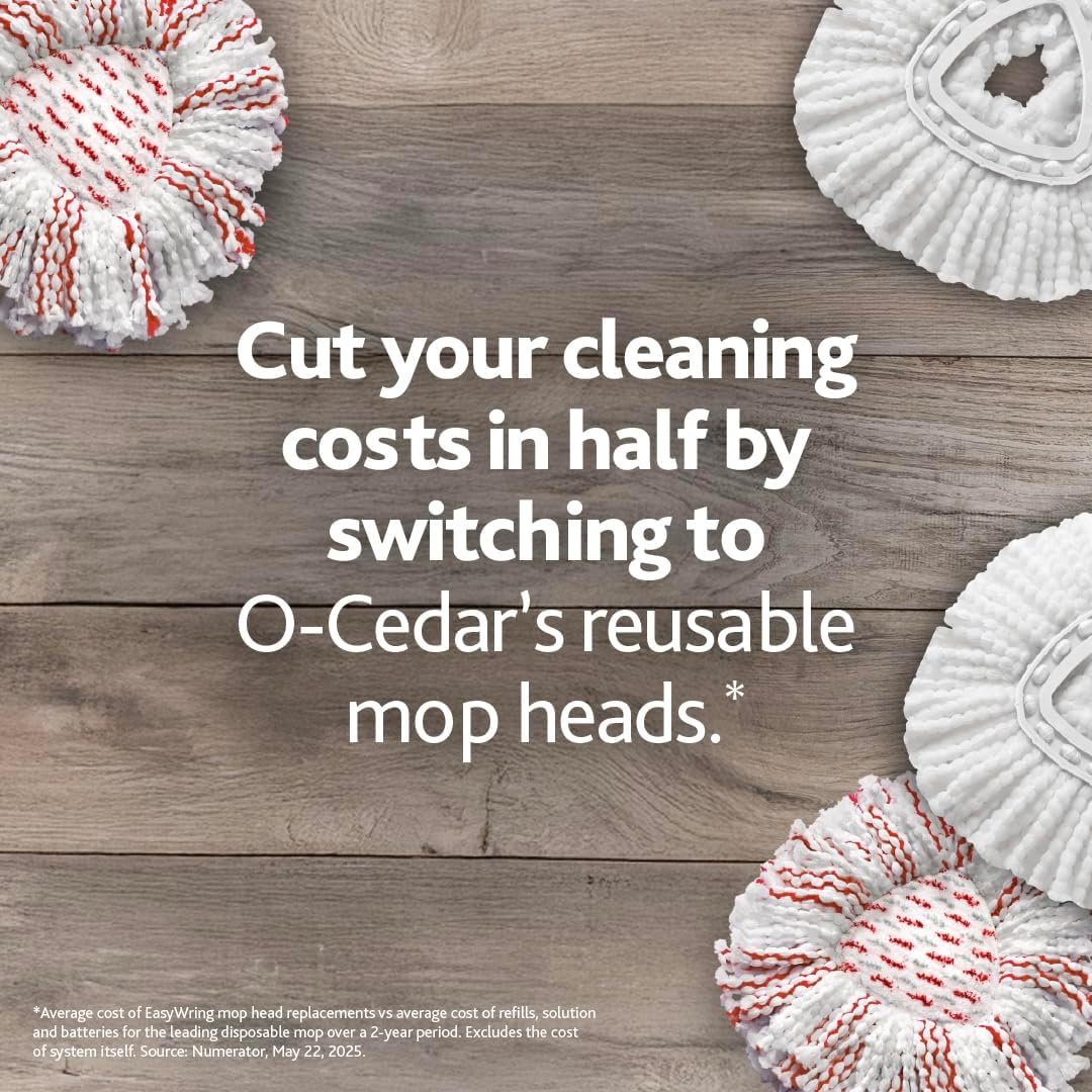 O-Cedar Easywring Microfiber Spin Mop with Bucket Red Gray