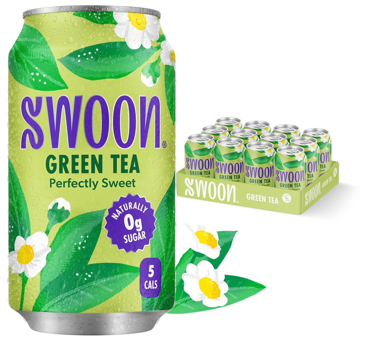 12oz Swoon Green Tea Zero Sugar Refreshing Drink