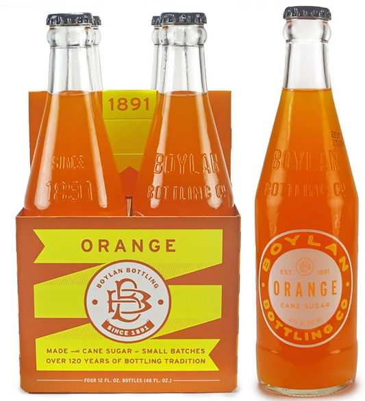 Boylan Orange Soda 12oz glass bottles 4 packs of 6