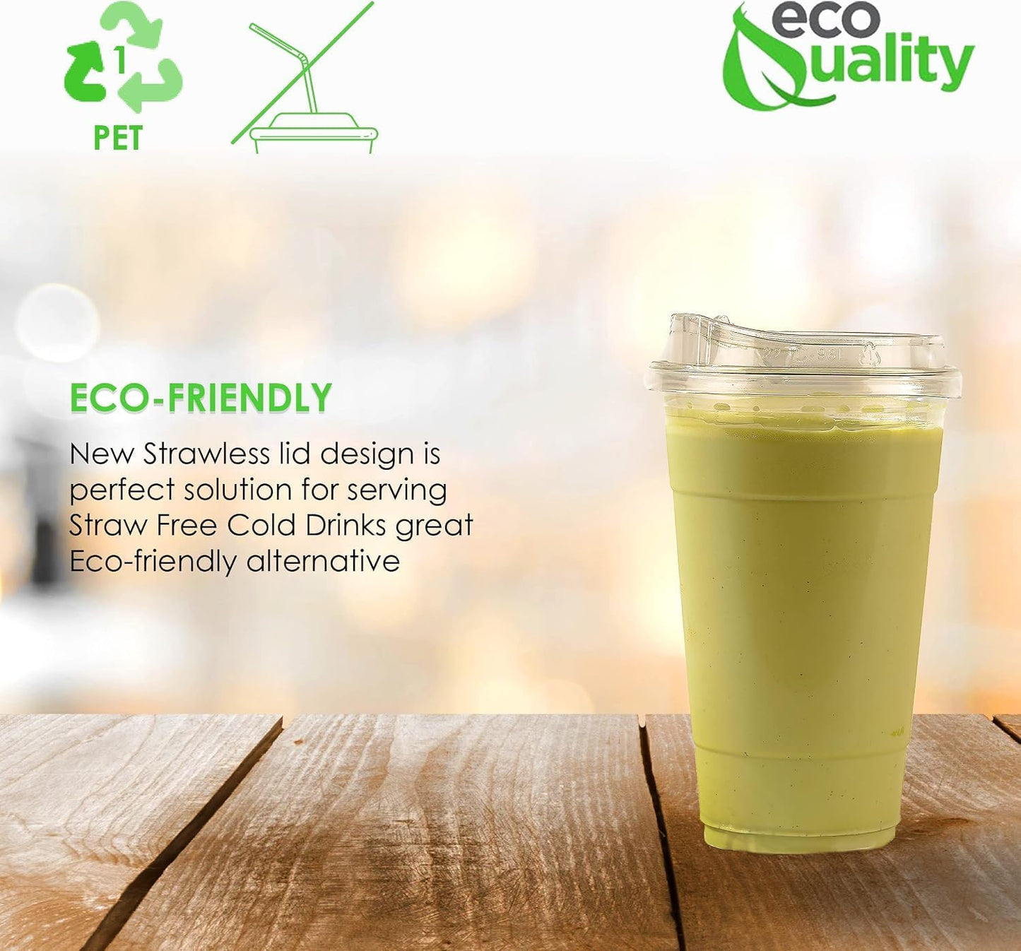 12oz Clear PLA Ice Coffee Cups with Sip Through Lids