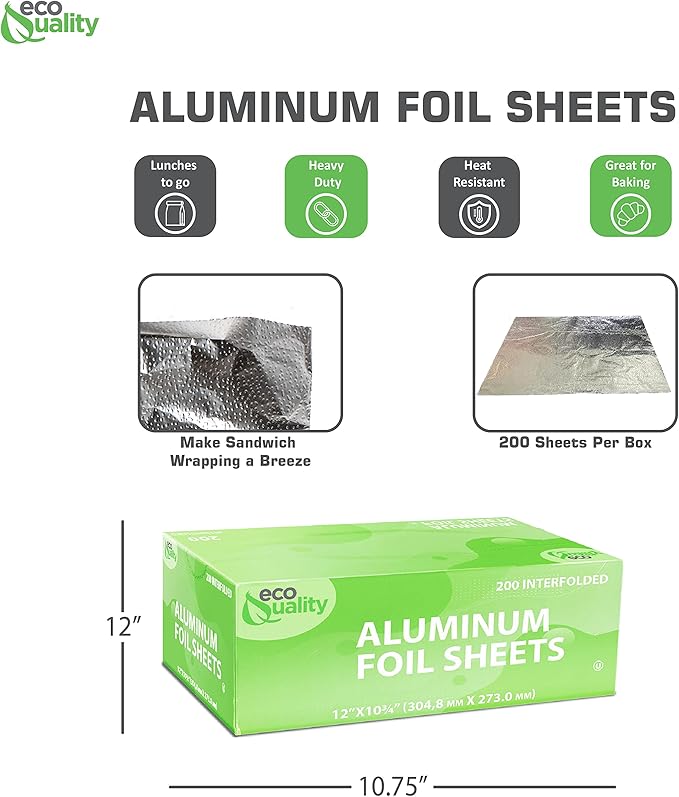 Pre Cut Pop up Heavy Duty Premium Aluminum Foil Sheets