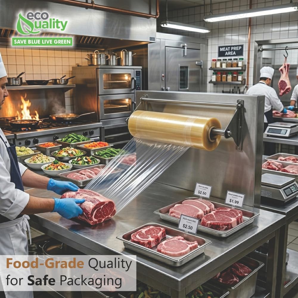 Bio Meat Film 4000 Feet - Commercial Food Grade Plastic Wrap Roll