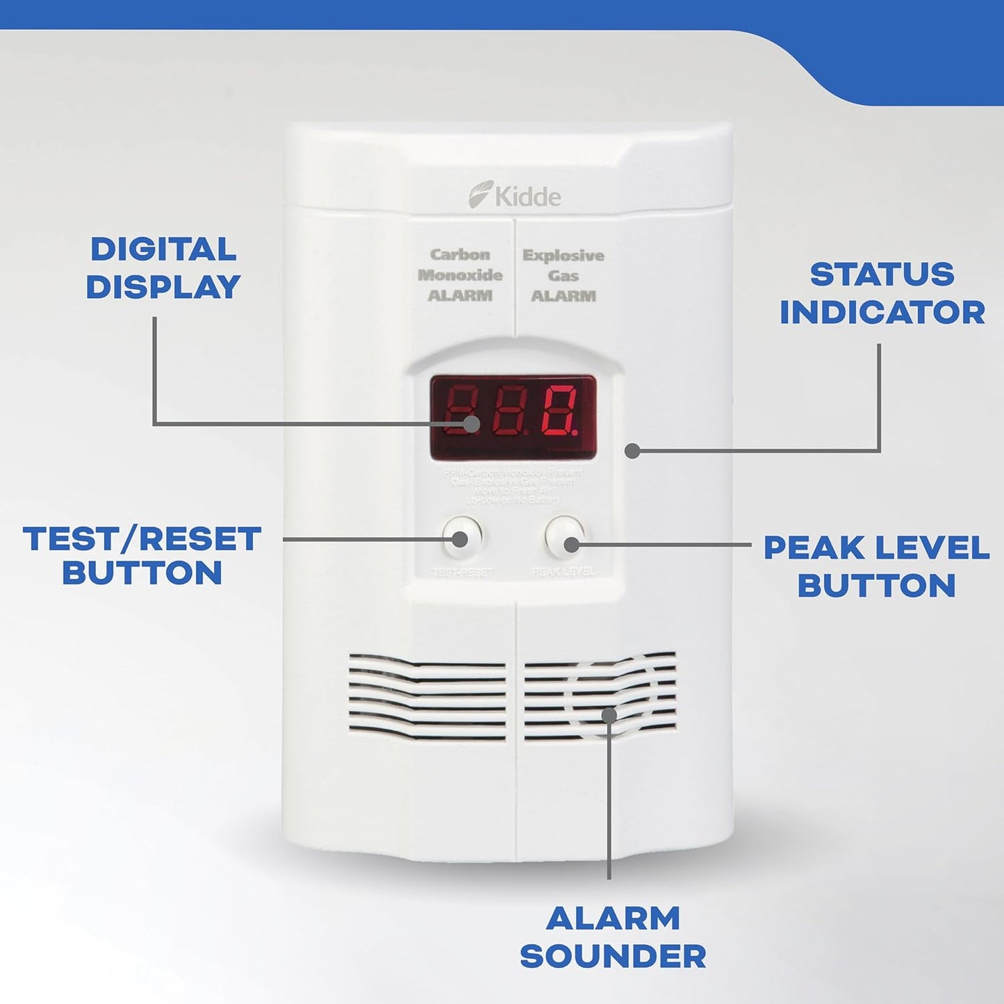 Kidde Carbon Monoxide and Explosive Gas Alarm with Digital Plug-In