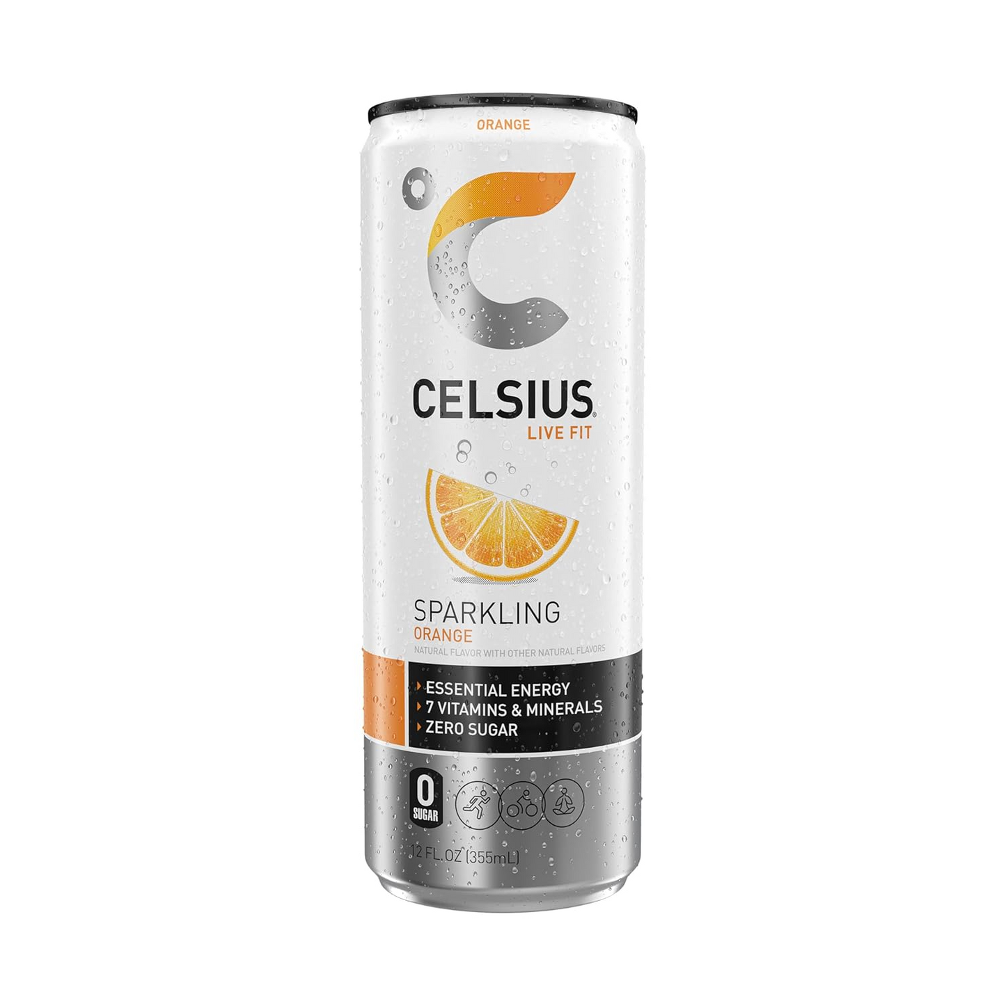12oz Celsius Original Sparkling Orange Energy Drink Pack of 12